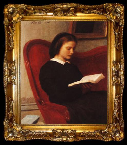 framed  Henri Fantin-Latour The Reader(Marie Fantin-Latour,the Artist
